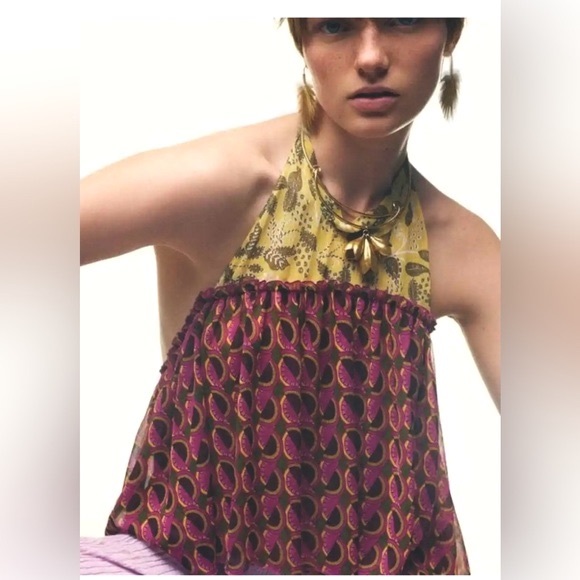 ZARA Printed Halter Top NWT - Picture 3 of 13